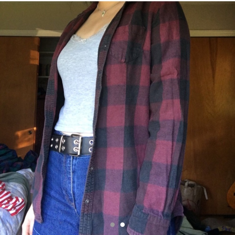 Checkered red black skater flannel